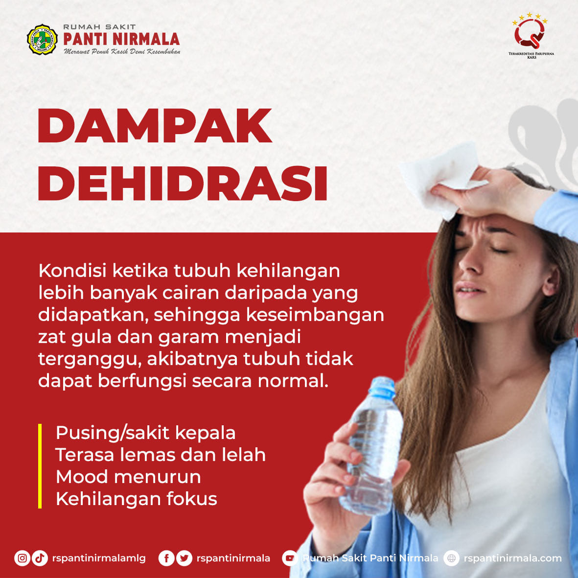 Jangan lupa minum minuman ber - ion untuk menjaga cairan dalam tubuh