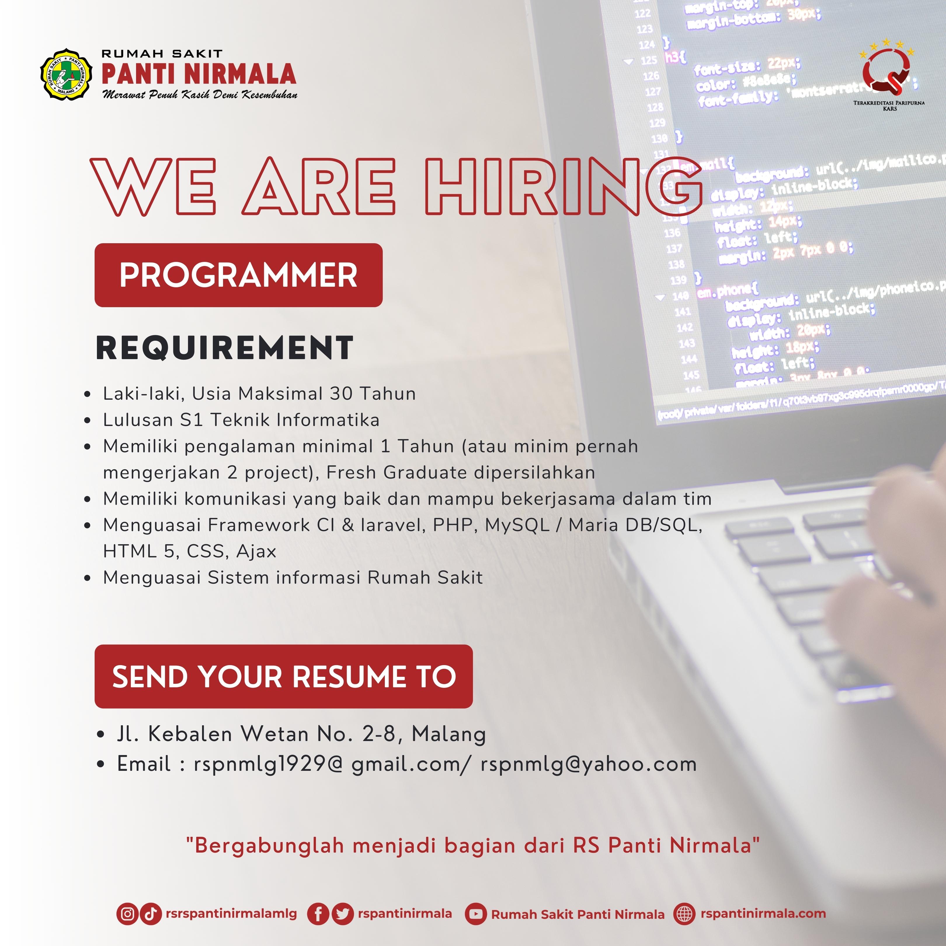 Lowongan kerja programmer