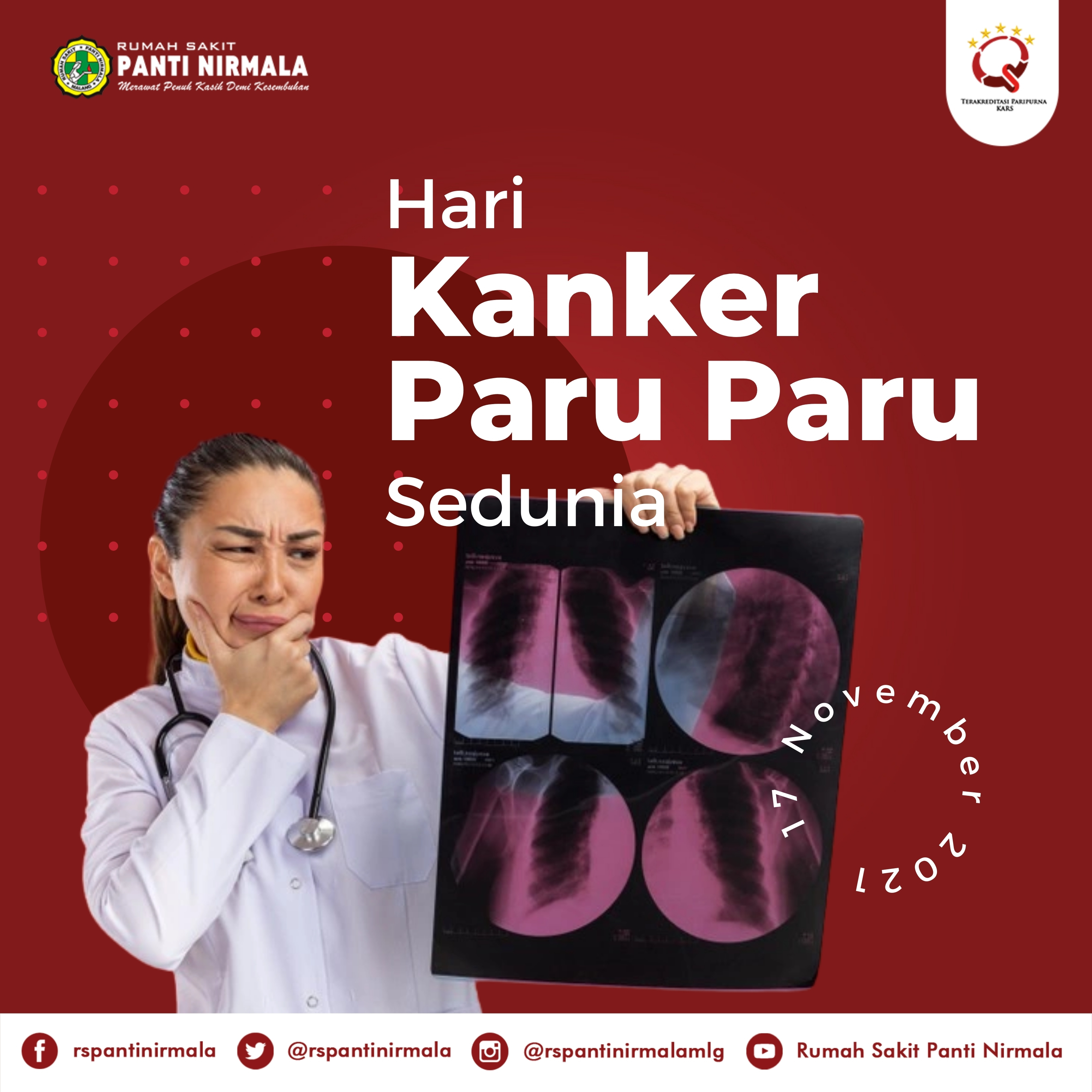 Selamat Hari Kanker Paru-Paru Sedunia Bersenang-senanglah hari ini karena jika kamu tetap bersedih hari ini, kamu tidak tahu apa yang akan terjadi besok.