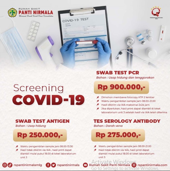 Screening COVID-19 di RS Panti Nirmala