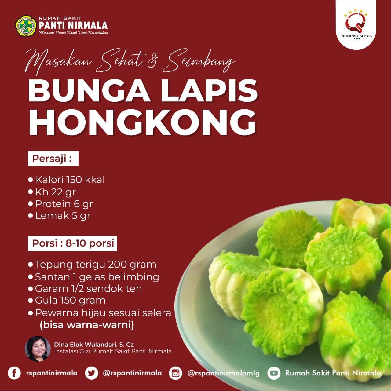 Masakan Sehat & Seimbang "Bunga Lapis Hongkong"