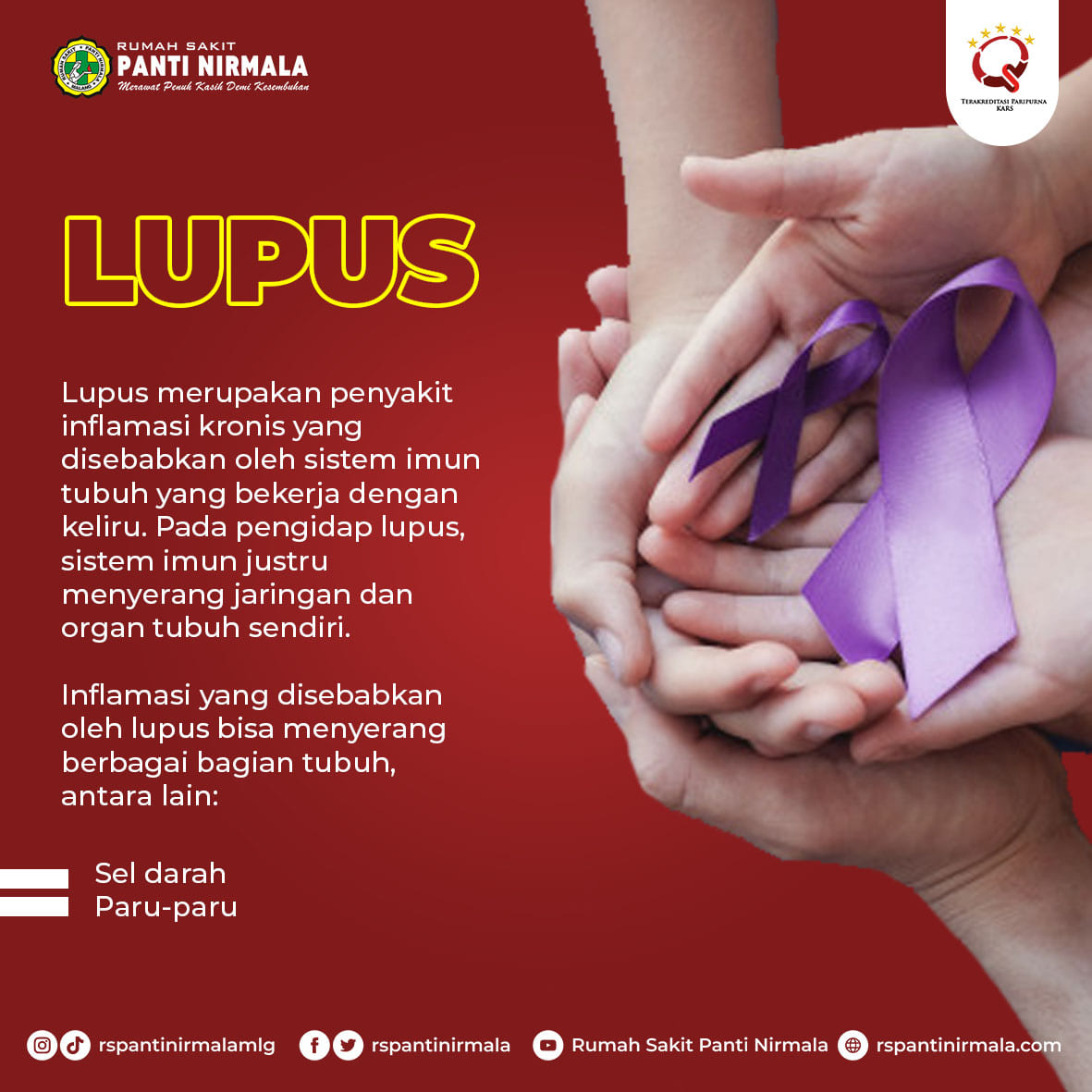 Lupus dapat menyebabkan peradangan di berbagai organ dan bagian tubuh.