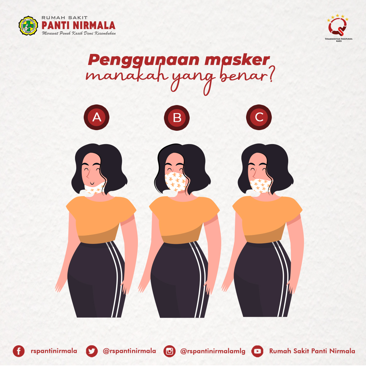 Penggunaan masker manakah yang benar?