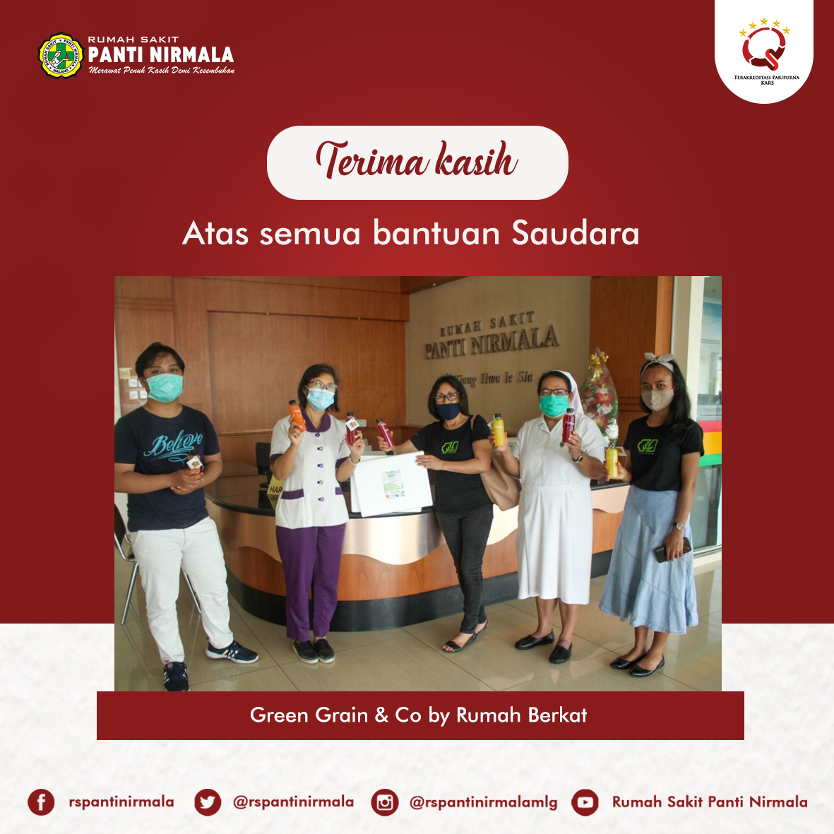 Terimakasih Para donatur dari Rumah Berkat