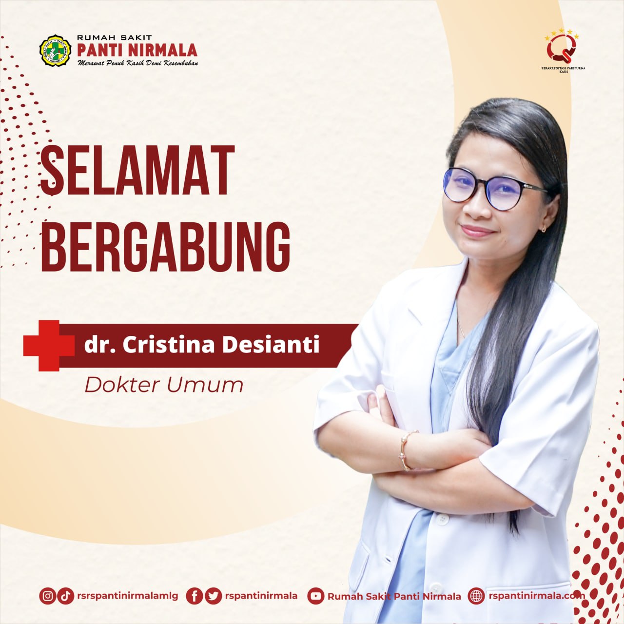 Selamat bergabung di RS Panti Nirmala Malang, dr. Cristina Desianti